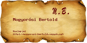 Mogyorósi Bertold névjegykártya