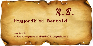 Mogyorósi Bertold névjegykártya